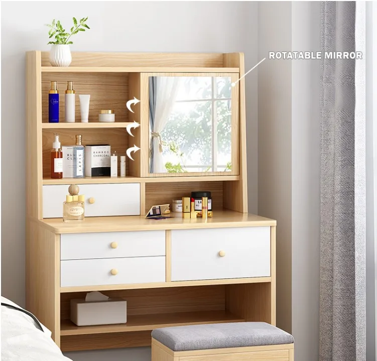 Четыре ящика-деревянный туалетный столик шкаф для хранения с зеркалом и стулом для гостиной, мебель для спальни