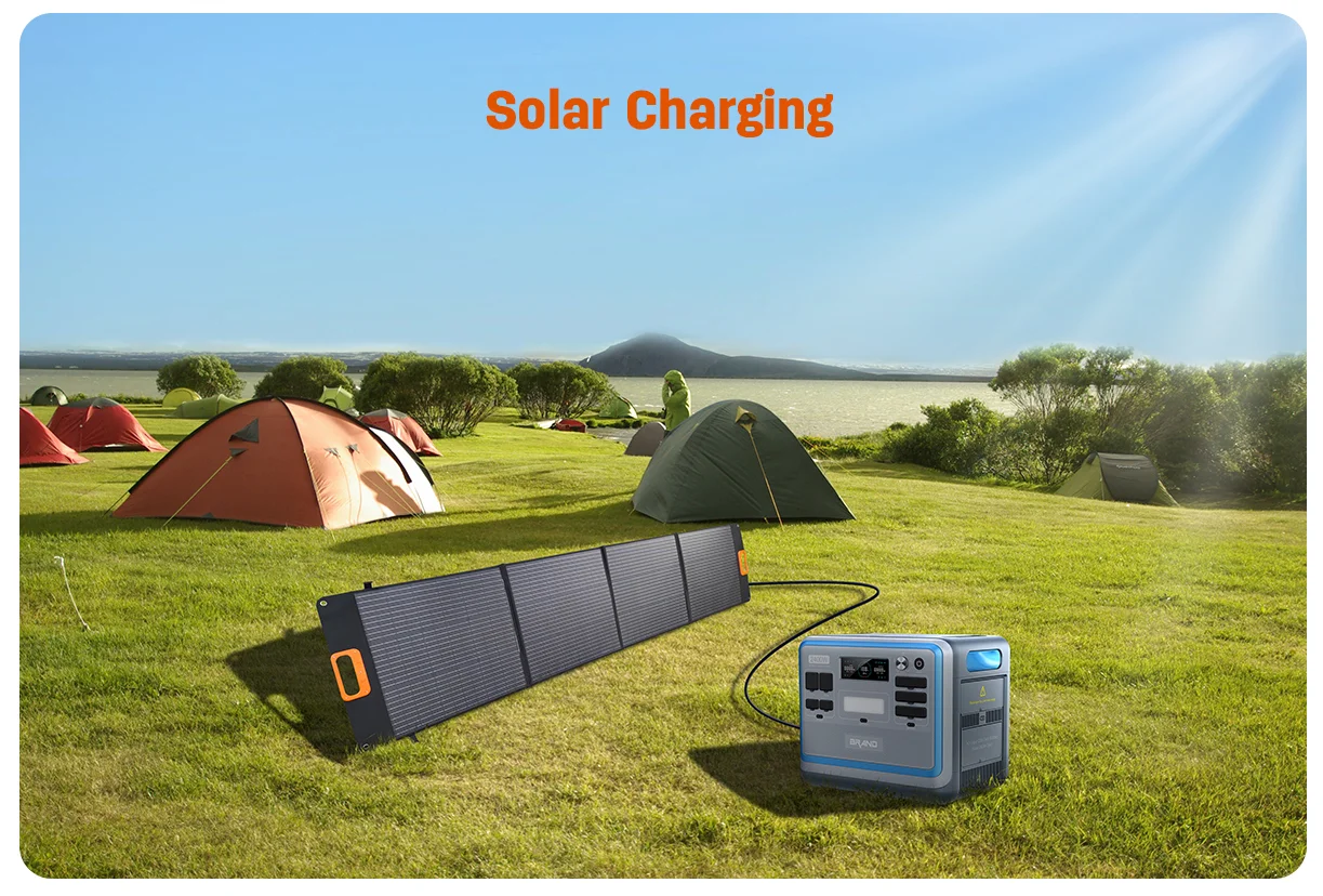 Continuous Output Power 2400W 2048Wh Portable Power Station LiFePO4 Battery Solar Generator