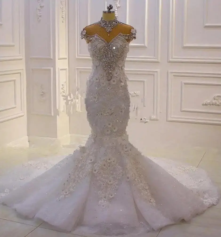 Charming High Neck Mermaid Dress with Beadings main image 0