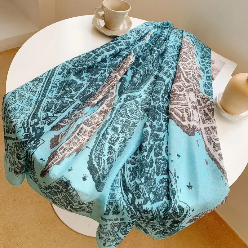 Женский шарф с принтом шарфы в этническом стиле шали для женщин платки из хлопка и льна Длинные