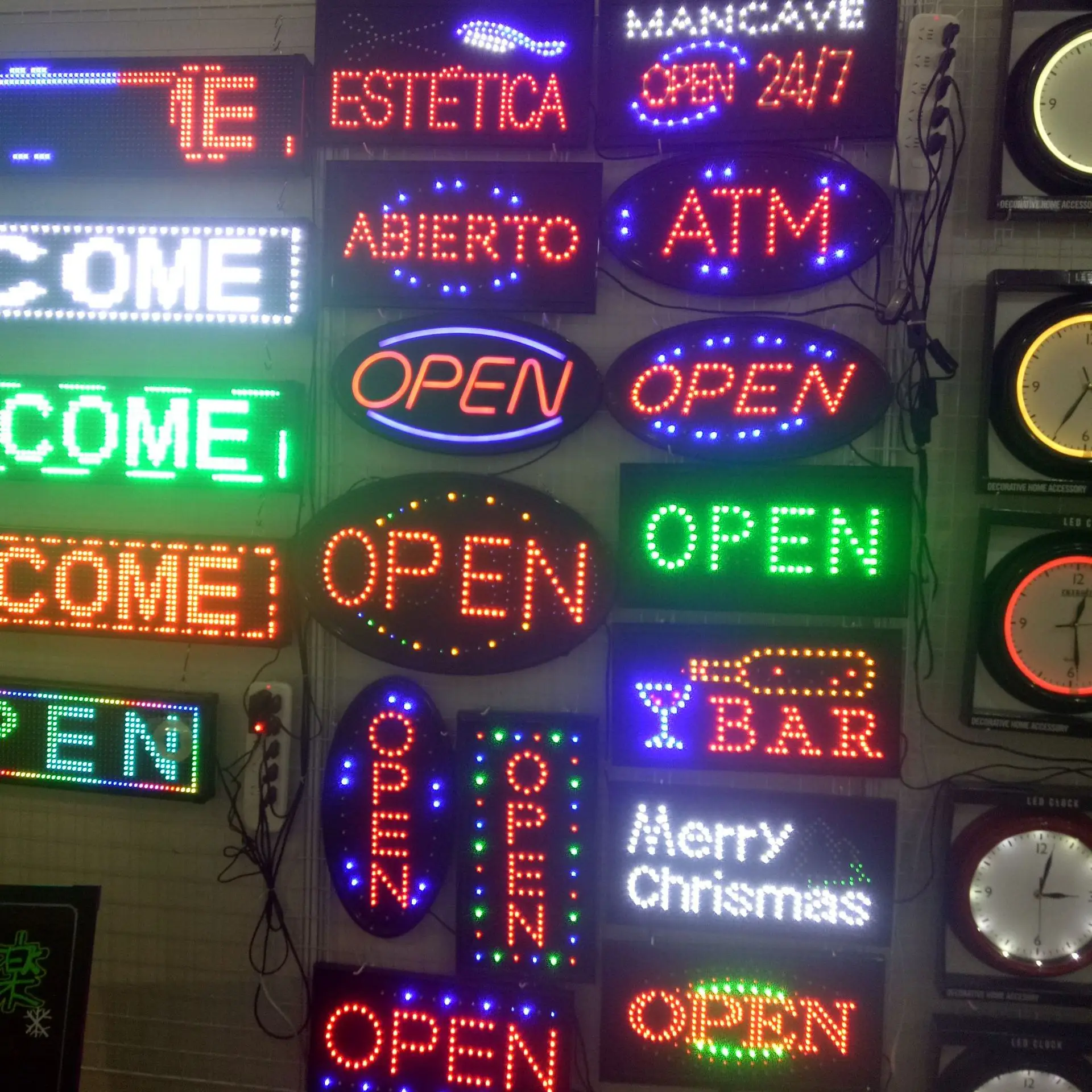 LED Sign Open Light 25x48CM LED Business Sign Advertisement Board Electric Display Sign for Business Walls Window