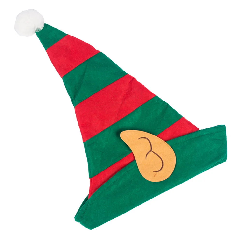 elf christmas hat clown hat ears red green striped hat christmas
