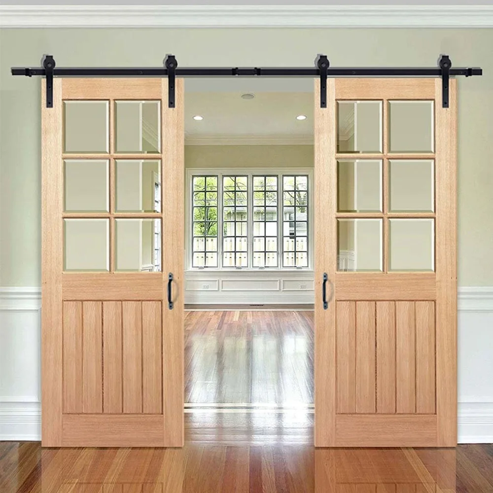 Latest Design Solid Wood Sliding Barn Door External Sliding Door