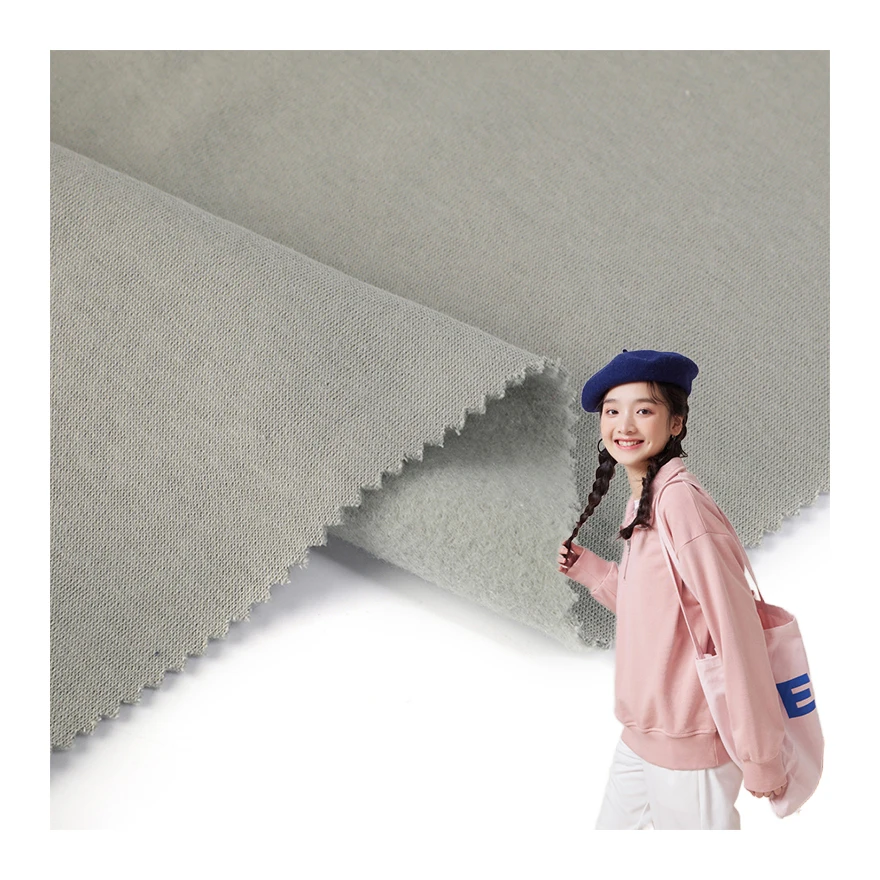 Оптовая продажа матовая 80/20 французская махровая флисовая трикотажная ткань для свитеров на