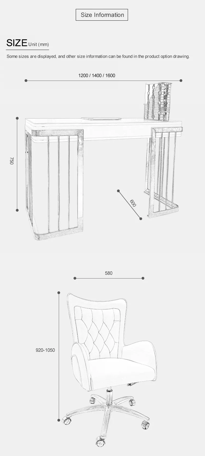 Modern Luxury Golden Leg Executive Adjustable Comfortable Home Office