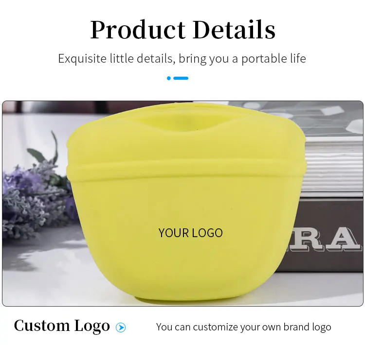 Custom Silicone Portable Dog Feeding Pouch Puppy Dog Training Treat Bag with Magnetic Closure Waist Clip