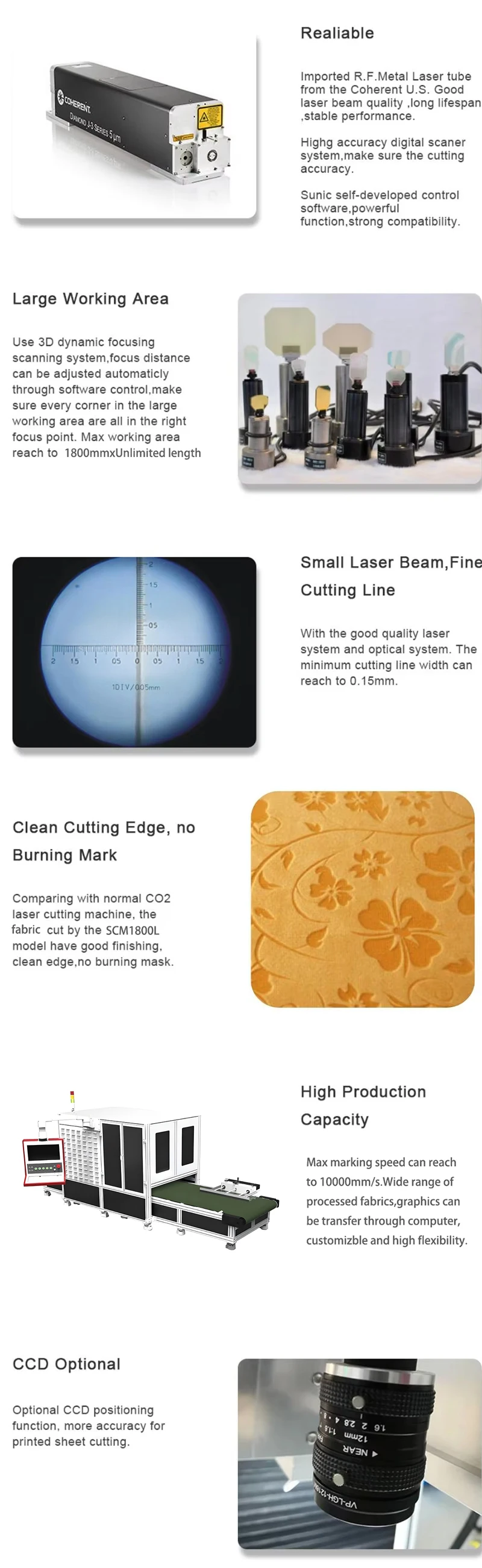 Dynamic CO2 Laser Marking Machine with Coherent R.F. Metal Laser Tube for Yoga Mat Supports AI DXF PLT BMP Formats