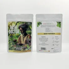 Custom Logo LDPE Zipper Green Tea Pouches Resealable Herbal Tea Bag Glossy Surface for Pet Food Gravure Printing Customized