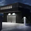 Lámpara de pared solar negra para exteriores