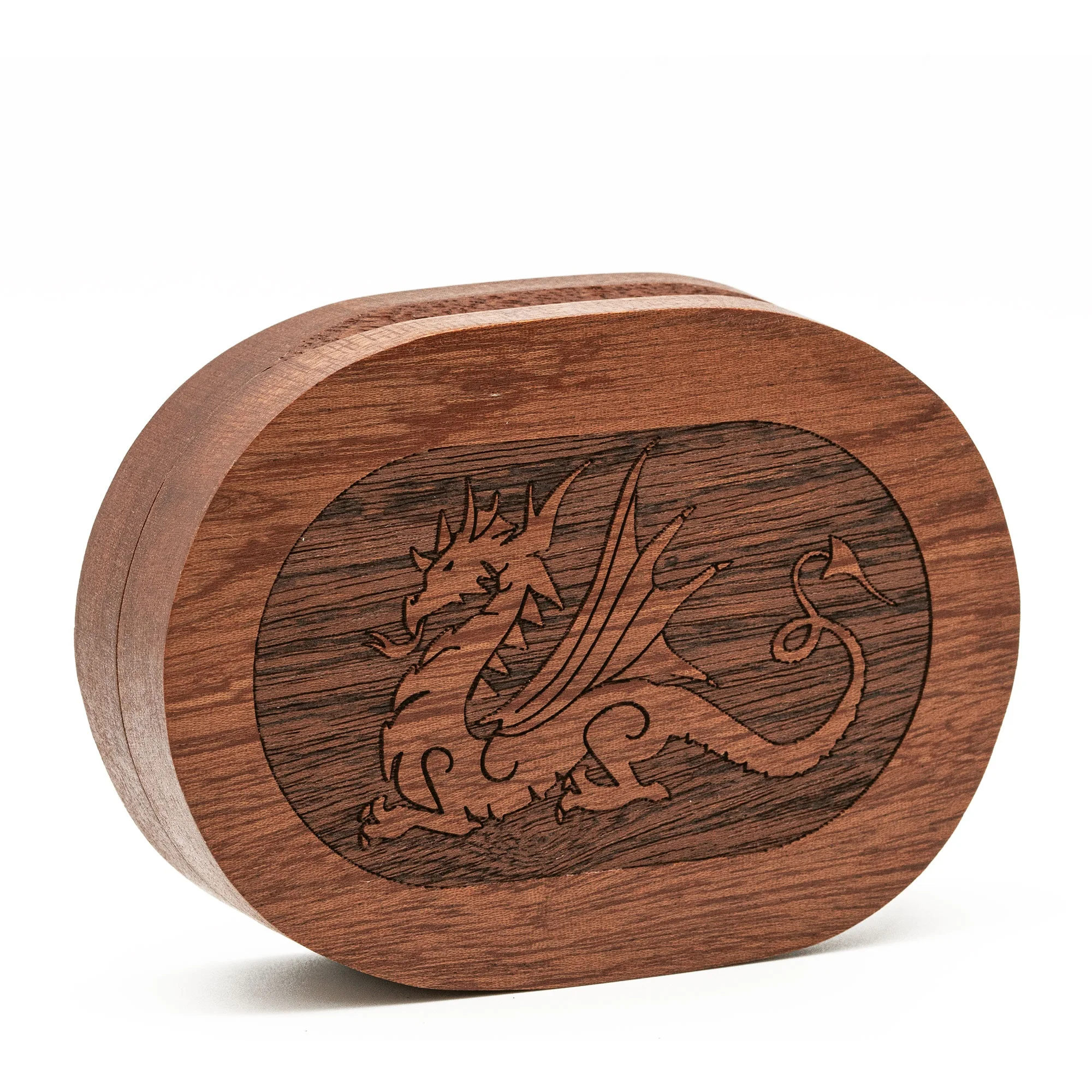Caja De Madera Para Dados Con Dragón De Dos Cabezas | Set De 7 Dados Poliédricos | Estuche Organizador Para D&D Y Juegos De Mesa