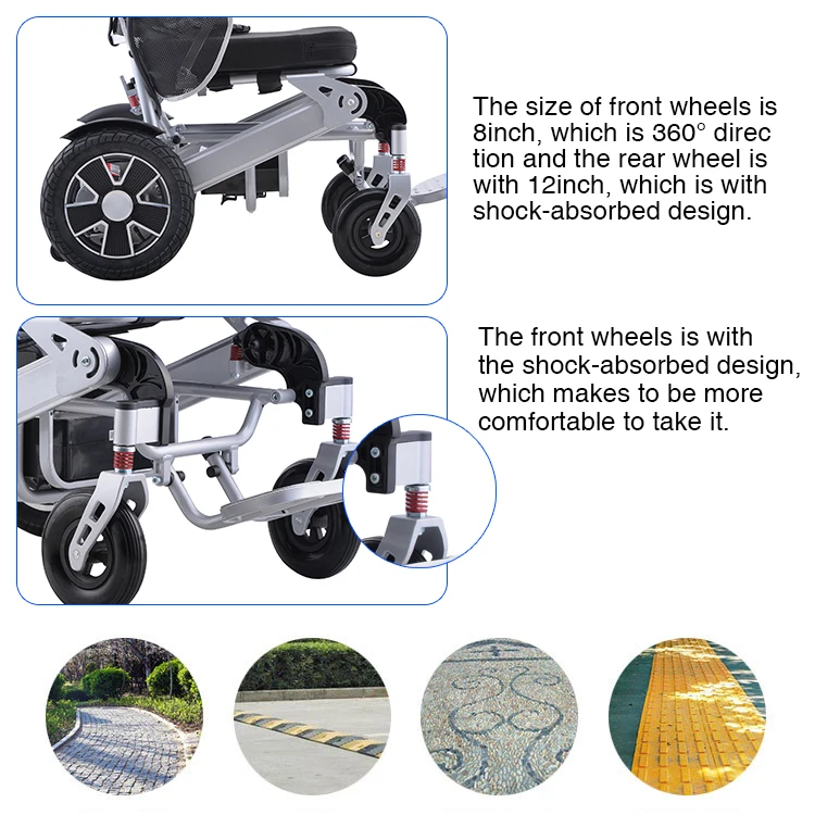 Factory Medical Supplies Aluminum Motorized Power Portable Foldable