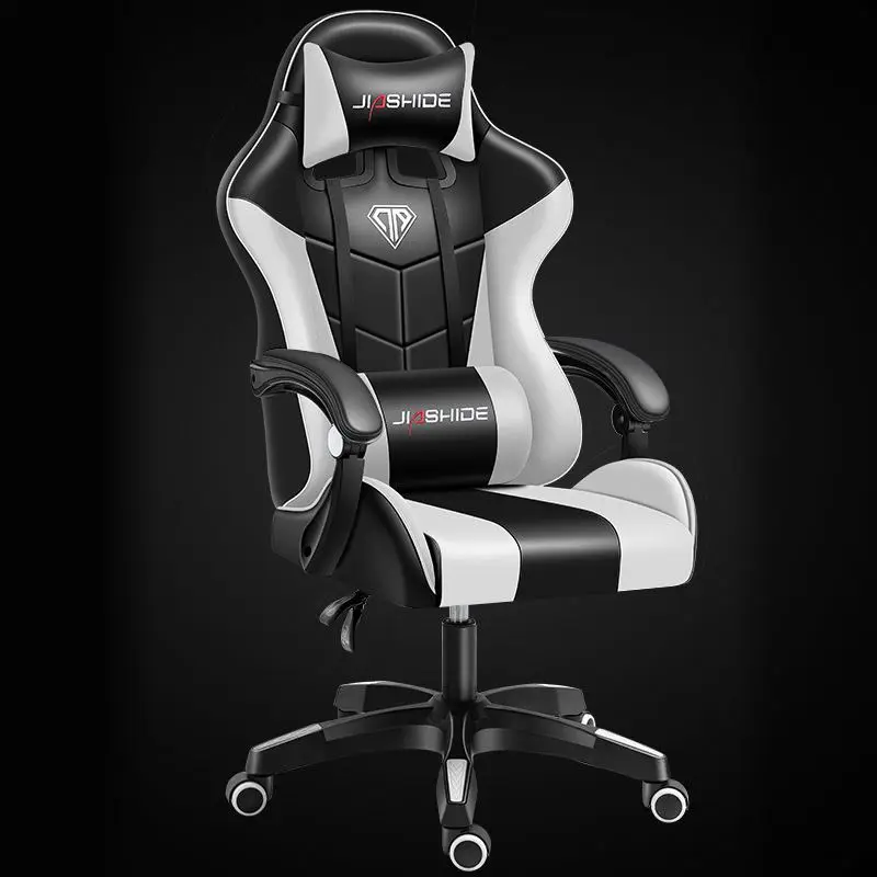 Topcraft Ergonomic Racing Style Gaming Chair, Silver - Silver/Black