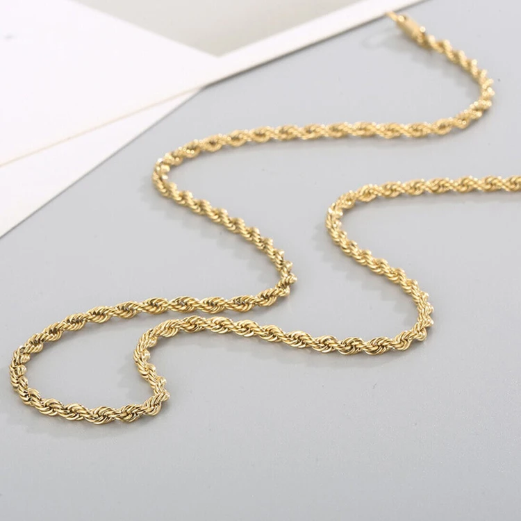 NKlaus 55cm Chaîne d'ancre diamantée en argent sterling 925 Collier