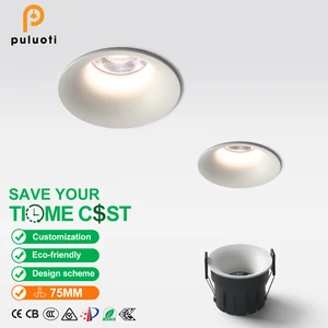 White Recessed Trimless Downlight, Available in 7W/9W/12W Curved Soft Light Versions and 60° Beam Angle, Ideal for Home Lighting