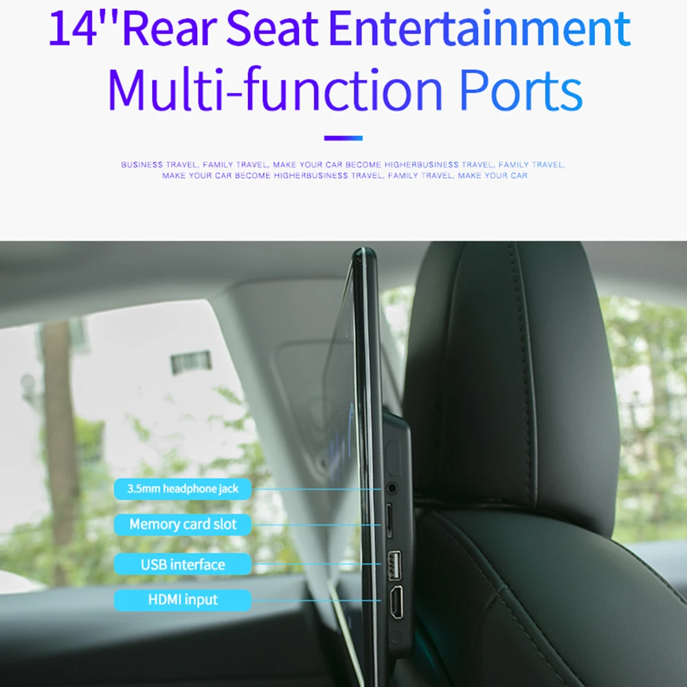 14 Inch Touch Screen Android Car Headrest Monitor Rear Seat Entertainment Multimedia Player for All Car TV Rear Screen