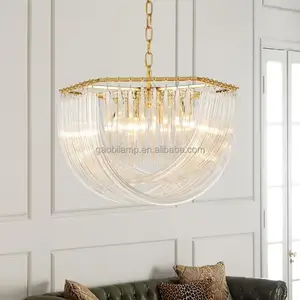 Modern European Luxury Crystal Chandelier Custom Design for Living Room Dining Hall Villa Hotel Lobby Wedding-Middle Size Lamp