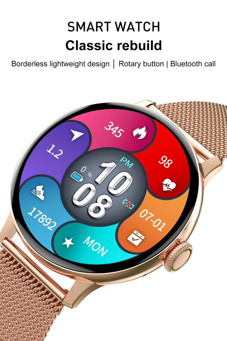 Rotary Button Smartwatch BT Call Heart Rate 1.19Inch 390*390 Screen Waterproof Smart Watch DT2 (1).jpg
