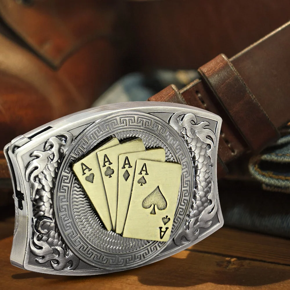 Cowboy Belt Design Your Own Belt Buckle Custom 3D Gold Playing