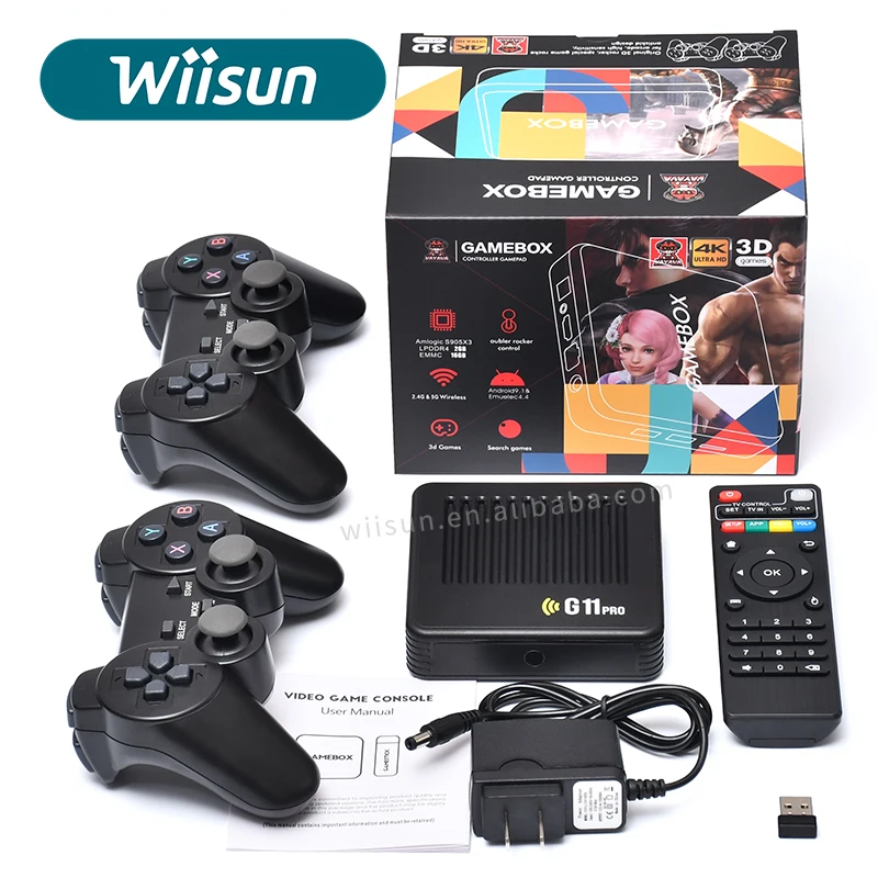 Вы рабо G11 Pro игровая коробка 4K HD выход классический ретро игровой консоли 10000 игры ТВ с функцией Wi-Fi видео Игровая приставка для PSP/N64