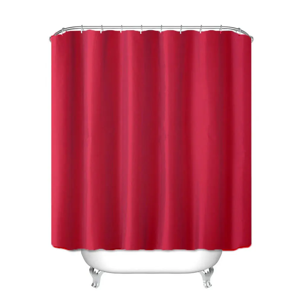 Eco Friendly Polyester Fabric Solid Color Bathroom Bath Curtain