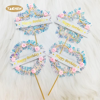 YACHEN New Design Sparkle Happy Birthday Cake Toppers Accessories Cake Decorating Supplies