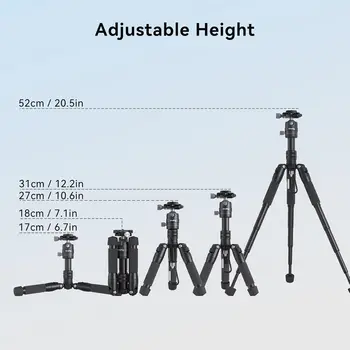 SmallRig VT-20 Aluminum Mini Tripod, 20" Desktop Tripod with 360 Ball Head, Compact Desktop Tripod for DSLR Camera Video detail image
