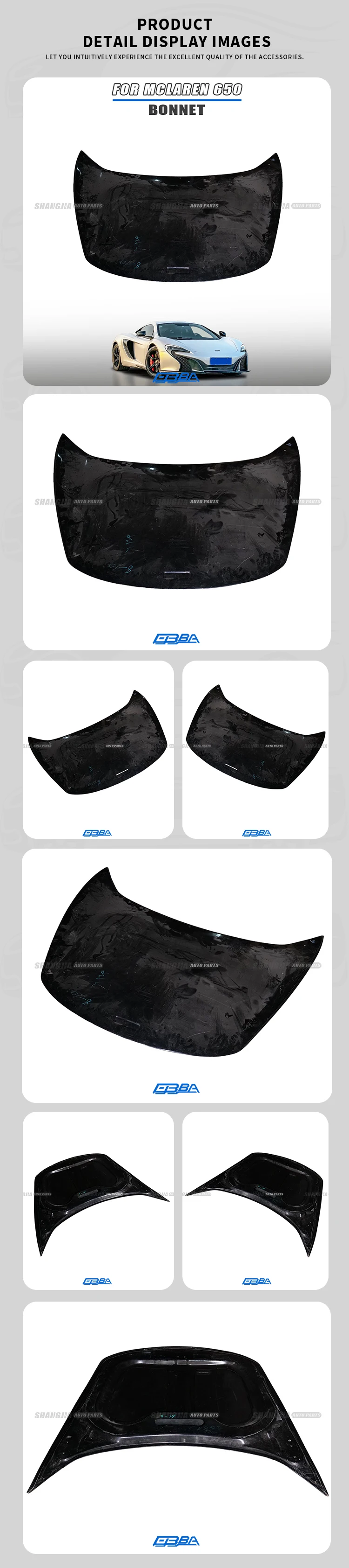 used auto parts engine hood for mclaren 650s oe 11a7784cp947-3