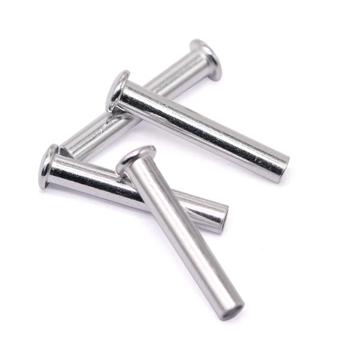 Factory Custom OEM Steel Fasteners Cold Forged Semi-Tubular Rivet with Aluminium Flat Head for Brake Lining