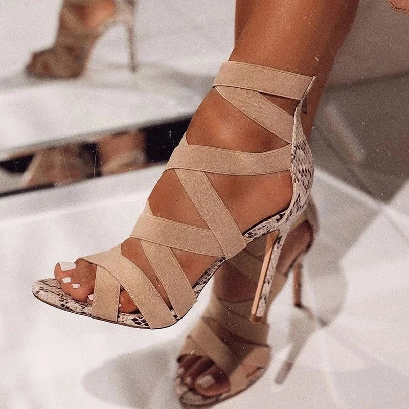 Amazon.com: NOLDARES Sandalias de tacón alto para mujer, con hebilla de  piel de serpiente, con puntera puntiaguda, tacón de aguja, sandalias de  moda para fiesta : Ropa, Zapatos y Joyería