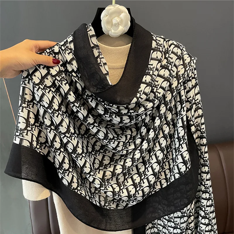 Wholesale Viscose Scarfs Women Fashion Soft Brand Logo Pattern