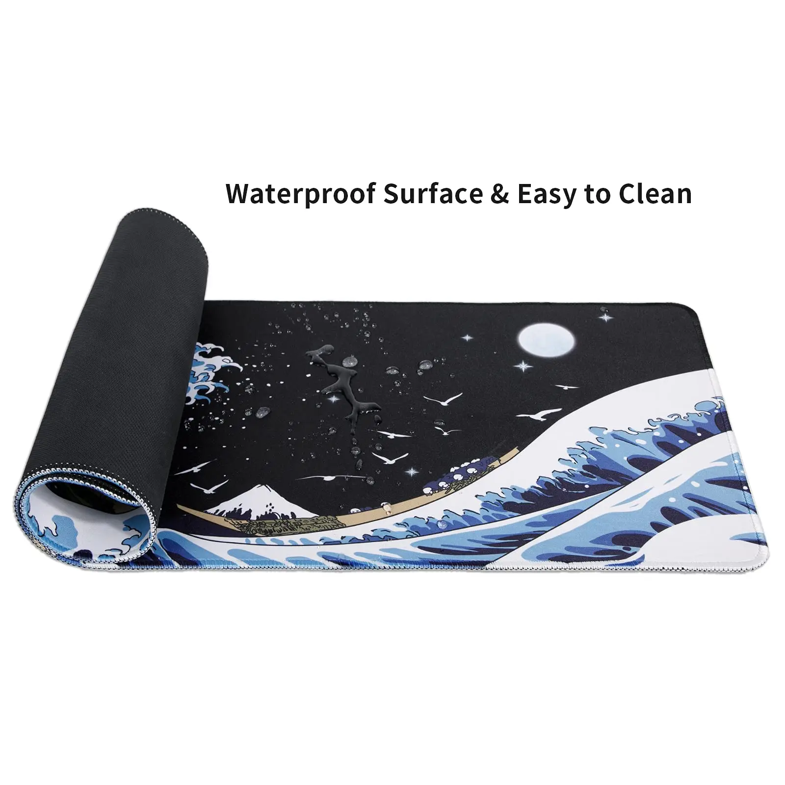 Factory Direct Custom Sea Wave Big Mouse Pad Non Slip Neoprene Anime