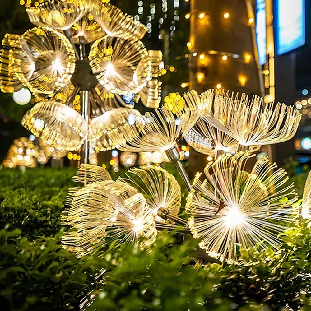 Custom Design LED Artificial Reed Dandelion Light Led Optical Fiber Dandelion Waterproof Outdoor Landscape Lamps Light