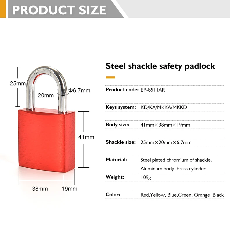 Elecpopular High-security Logo Colored Aluminium Padlock Three Size ...