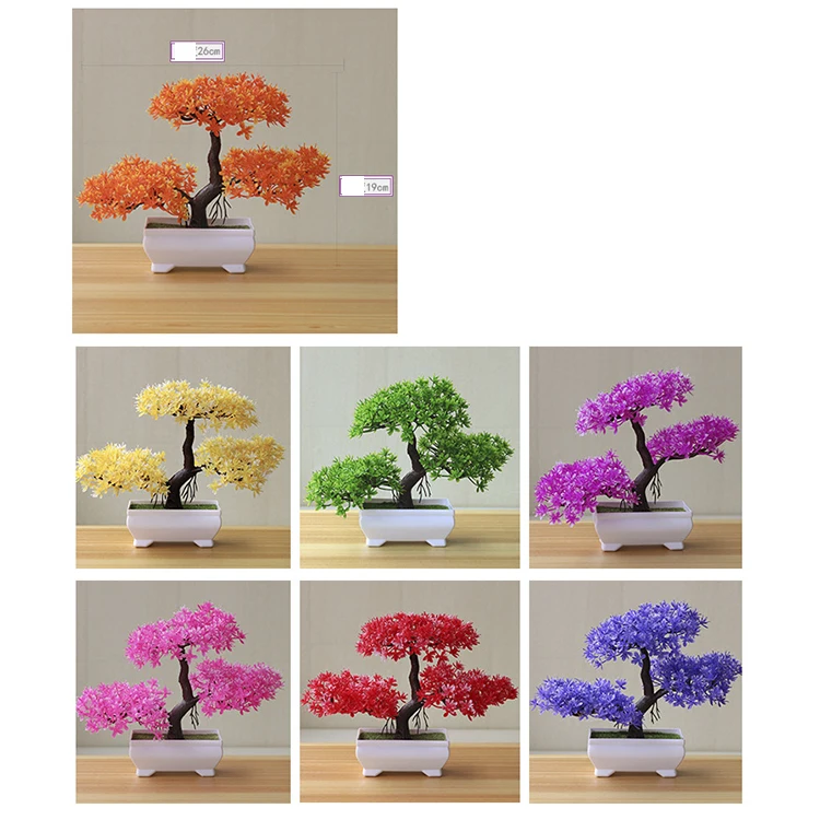 Simulation Bonsai Small Tree Potted Plant Fake Flower Ornaments Home Decor Hot 