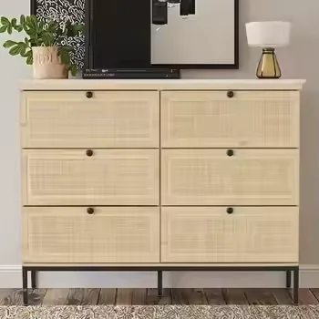 Six-drawer Storage Cabinet Sideboard Living Room Furniture Panel Furniture Dining Room PB Melamine