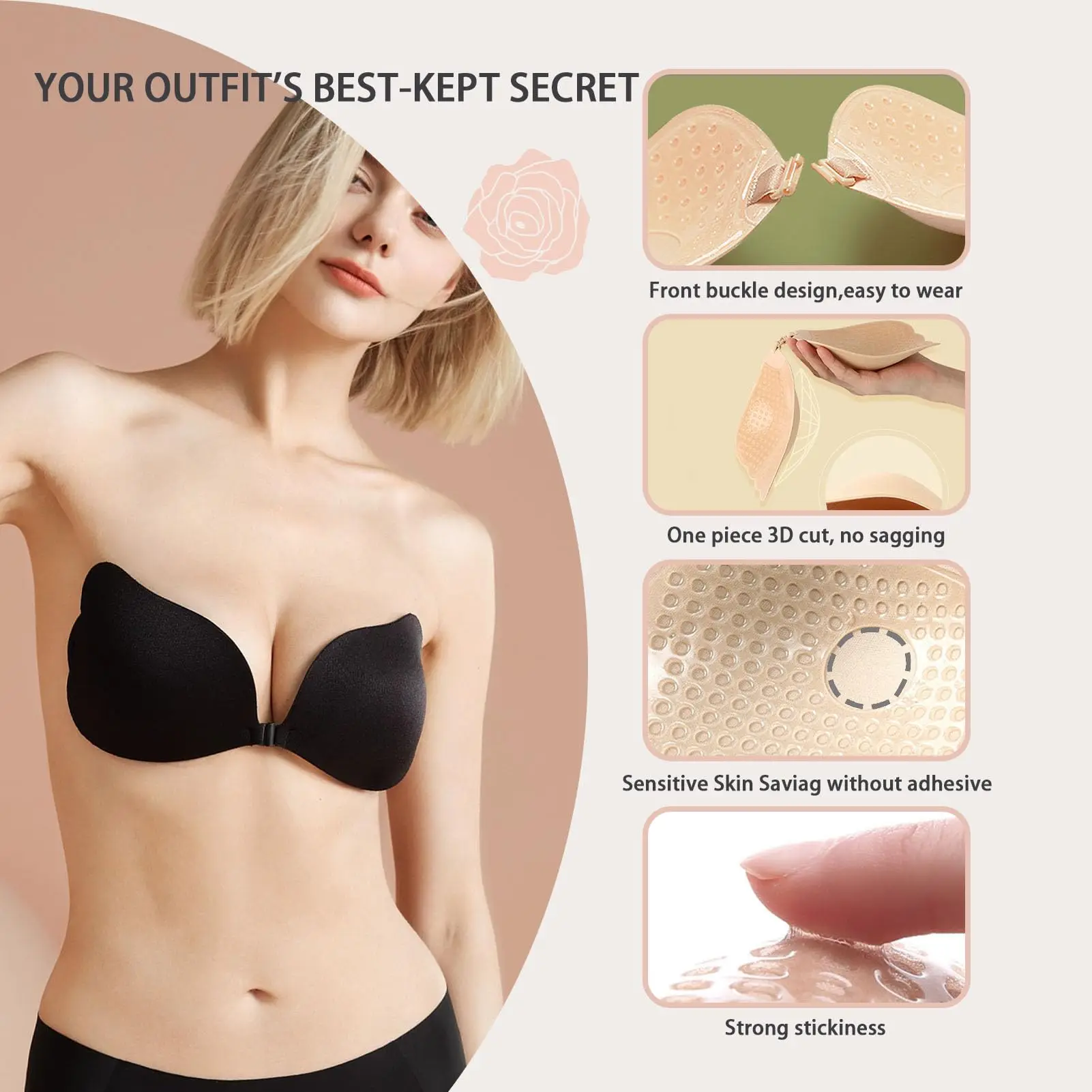 good price adhesive bra strapless sticky