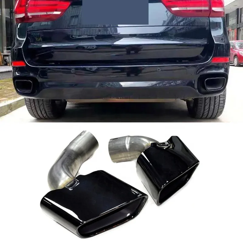 DIYUCAR Silencieux Échappement BMW X5 F15 / X6 F16 M Sport 2014-2019 – Noir Mat Acier Inox, Look Sportif Facile à Poser