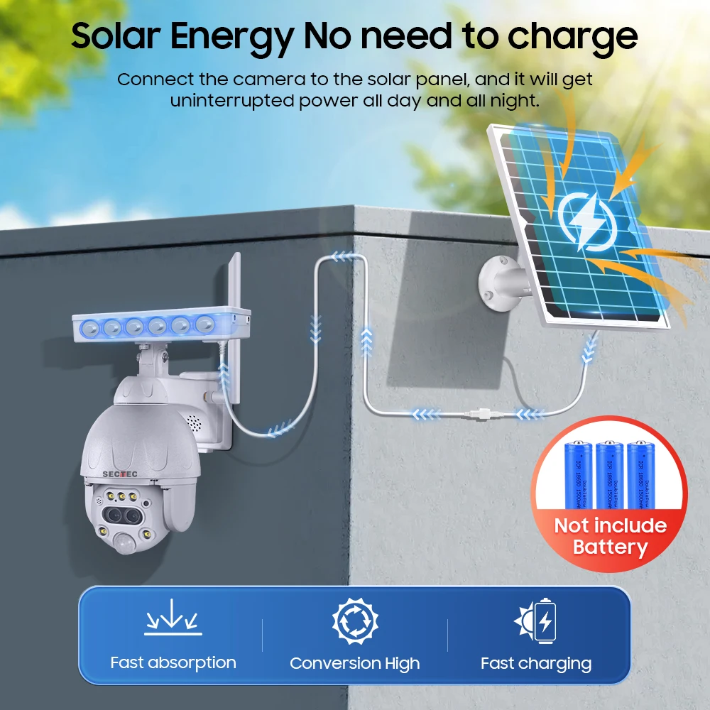 Dual Lens 12X Zoom 6W HD 3K 6MP 4G Solar Security Camera With Sim Card Metal Casing CCTV PTZ Security Outdoor Solar IP Camera