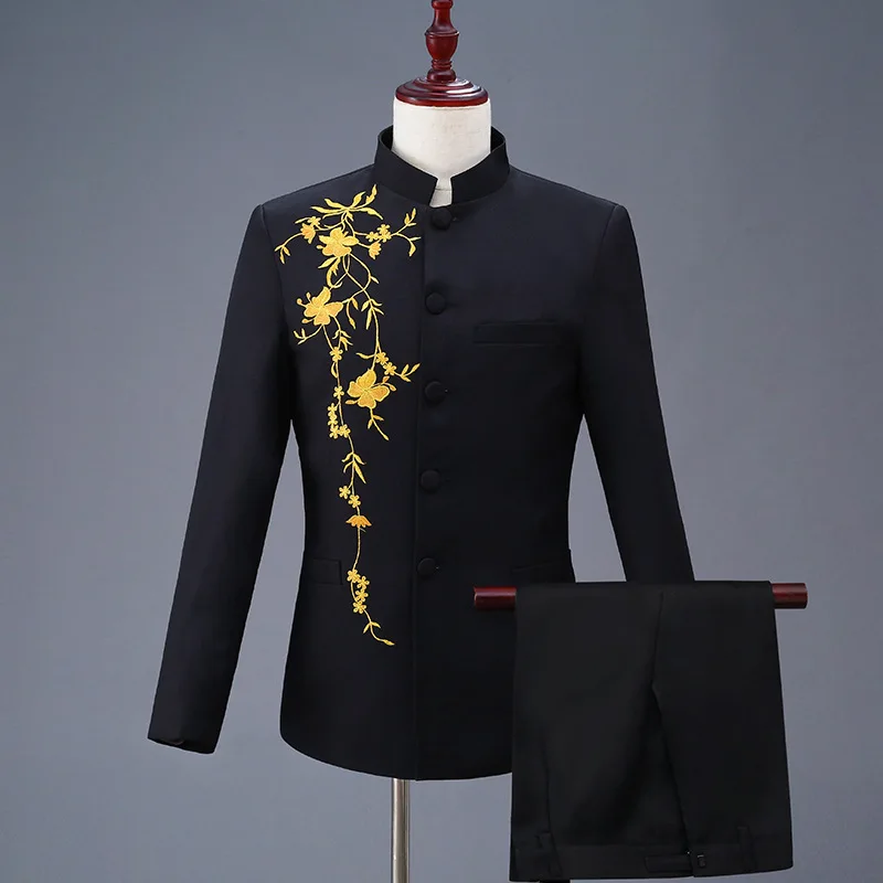 Blazer Homme Col Chinois (Mao) – Coupe Ajustée, Col Montant, Style élégant Décontracté Pour Occasion