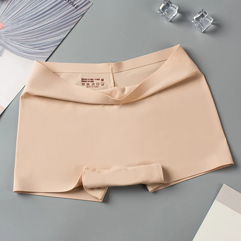 Ice Silk Seamless Underwear Women's Cotton Crotch Boxer Briefs