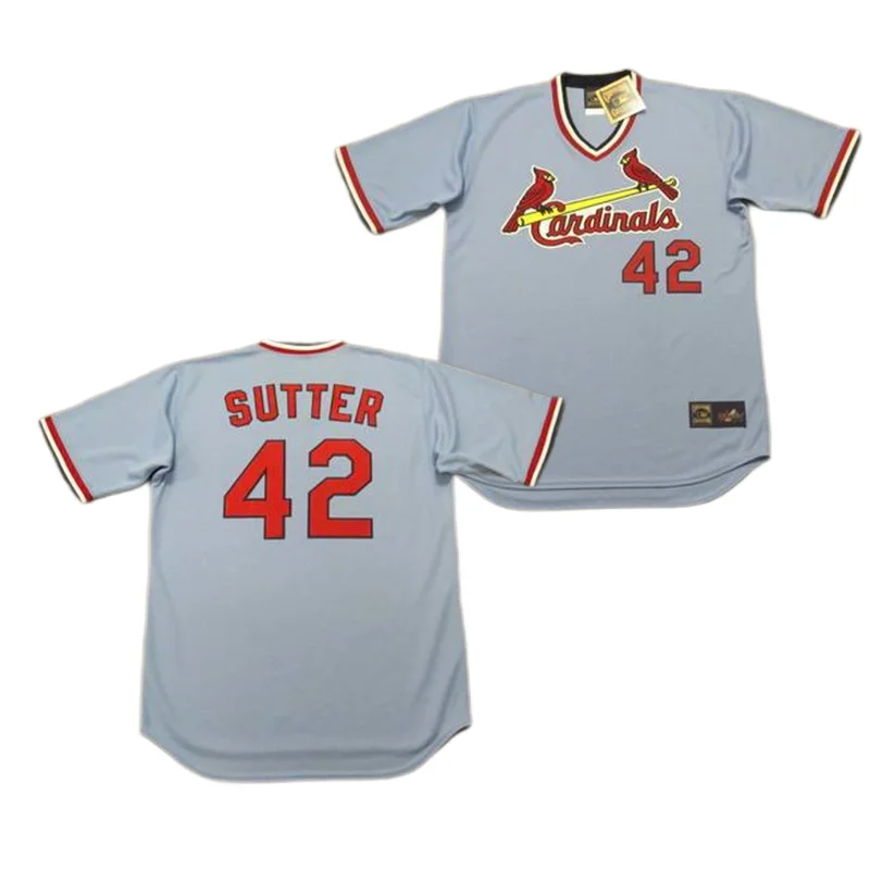 Wholesale Men's St. Louis 42 Bruce Sutter 45 Bob Gibson 47 Joaquin Andujar  51 Willie Mcgee 57 Darryl Kile Baseball Jersey Stitched S-5xl From  m.