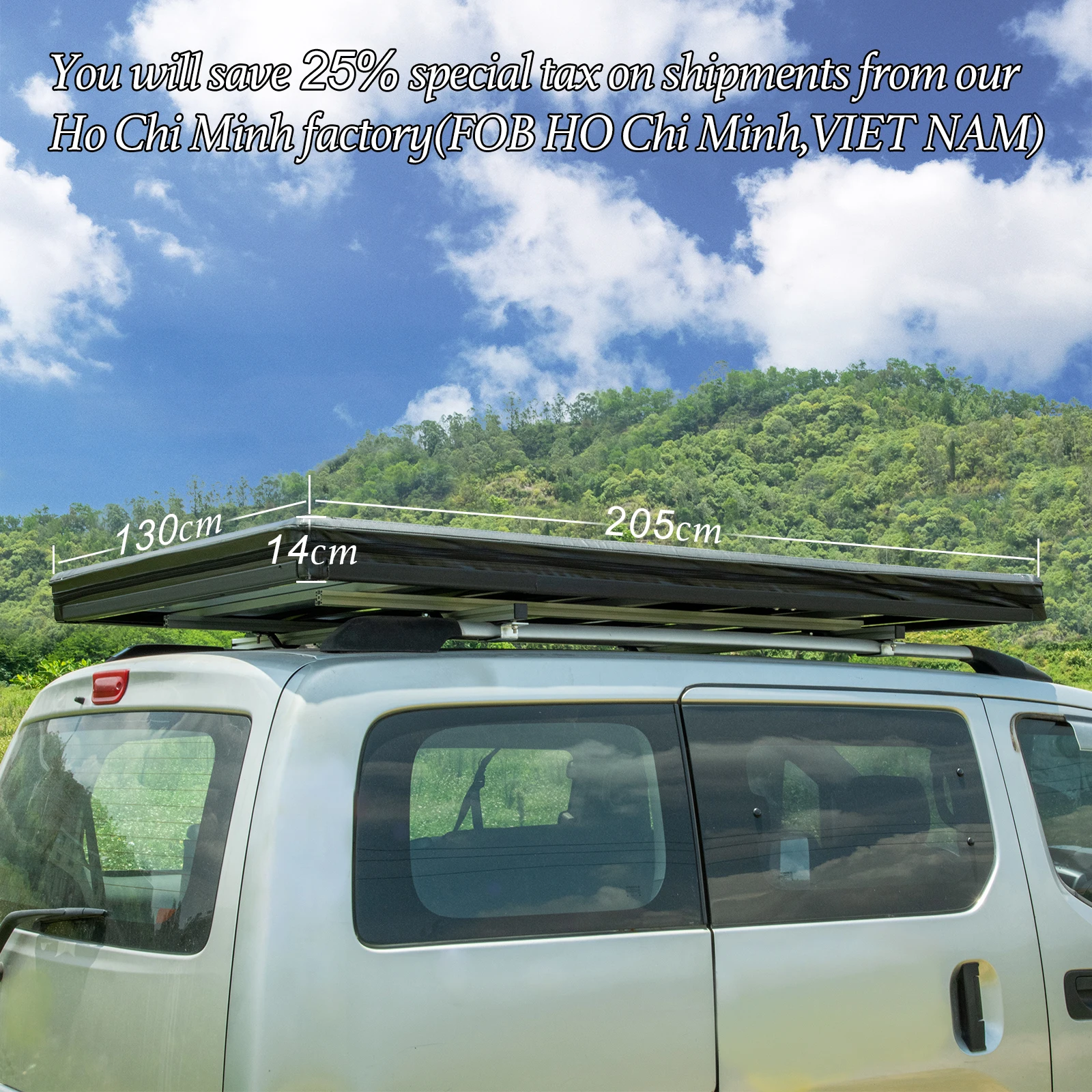 Triangle Super Lightweight Car Roof Top Tent 4x4 Offroad Waterproof