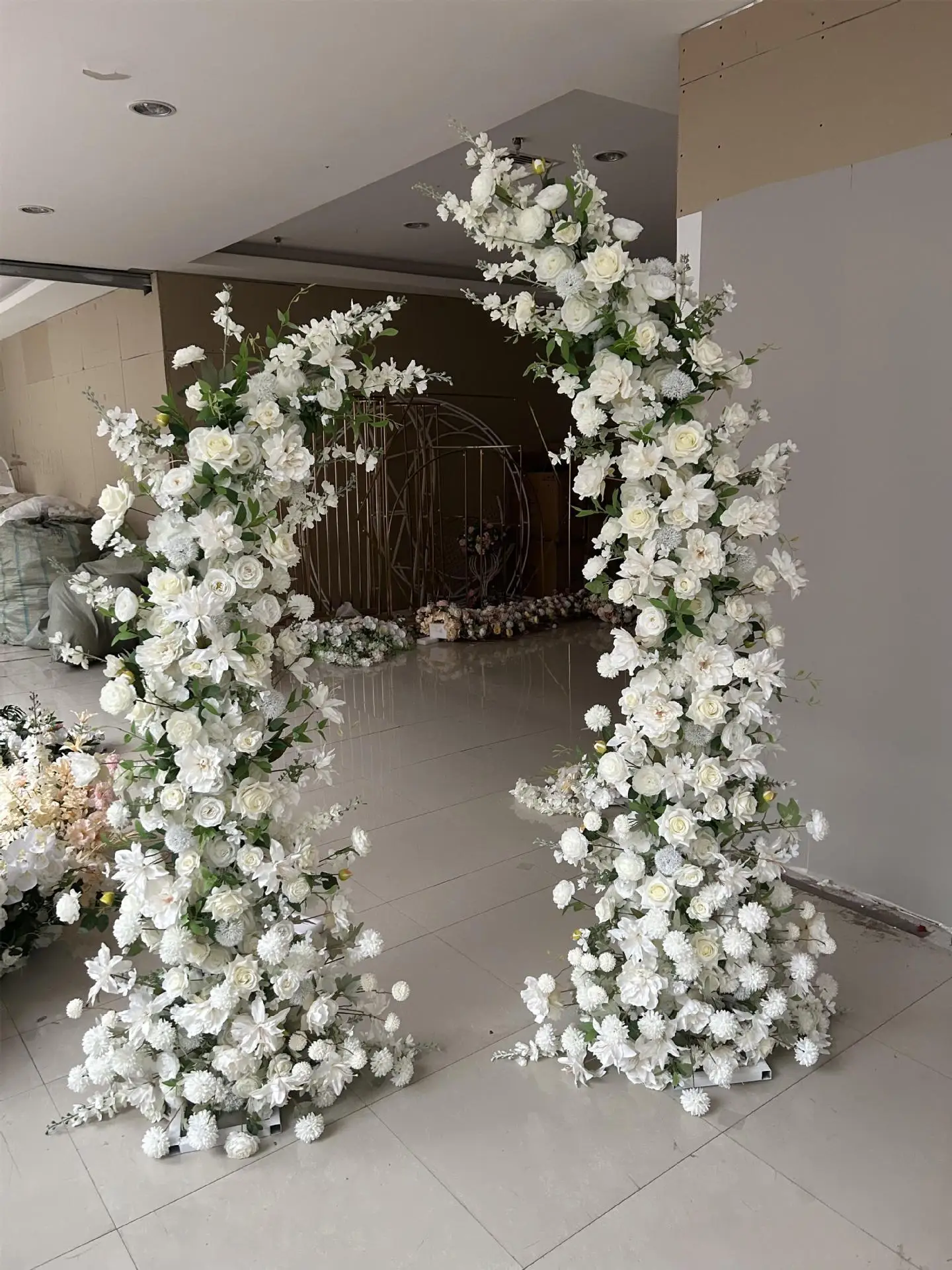 Yq061 New Artificial Flower Arch Backdrop Wedding Arch Flowers