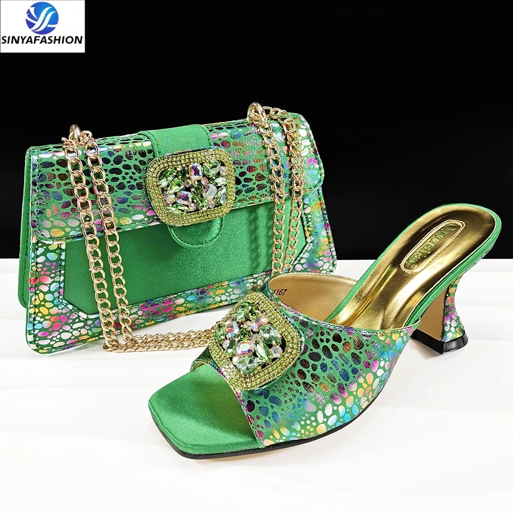 Sinya Chaussures et sac assortis de haute qualité de créateurs africains  italiens à talons hauts pour femmes pour les fêtes au Nigeria