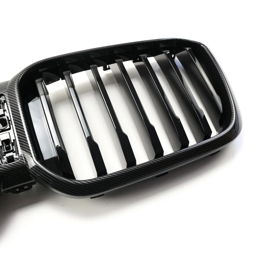 double banner carbon fiber gloss black front grille abs front bumper grille for bmw x3 g08 2021-11