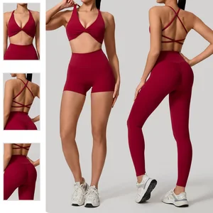 High Quality Gym Fitness Wear 2 Piece Yoga Bra And Pants Leggings Set For Women Fitness Clothes Yoga Sets
