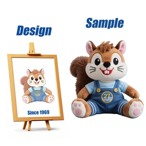 Shengye Factory Custom Plush Toy Stuffed Animal Embroidery Plushies Christmas Gifts Cute Soft Squirrel Plush Toy Children Gift