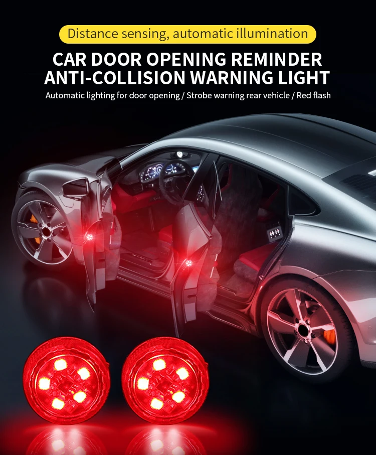 Car Vehicles Safety Door Opening Notification Sensor Light Auto Door ...