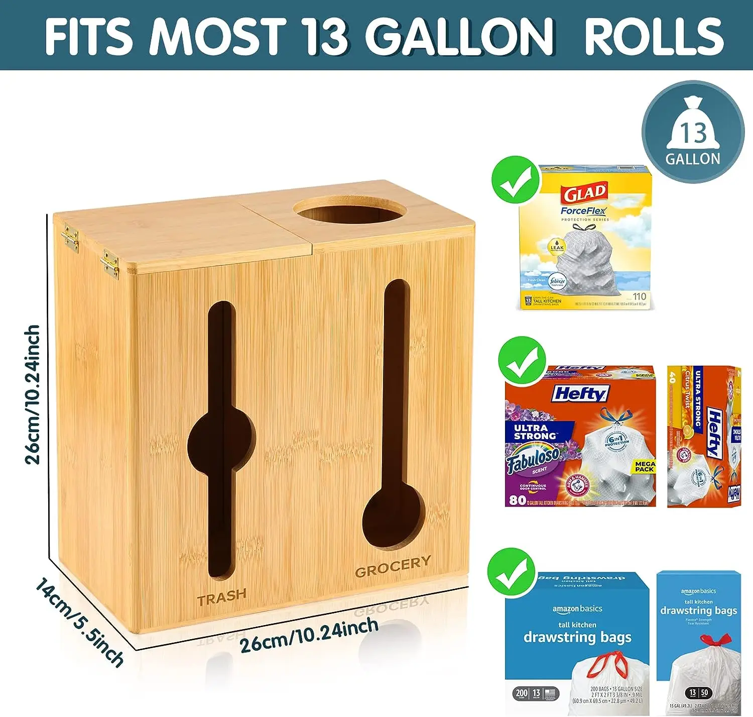 Grocery Bag Holder Trash Bag Dispenser 2 In 1 Plastic Bag Holders For Grocery Under Sink