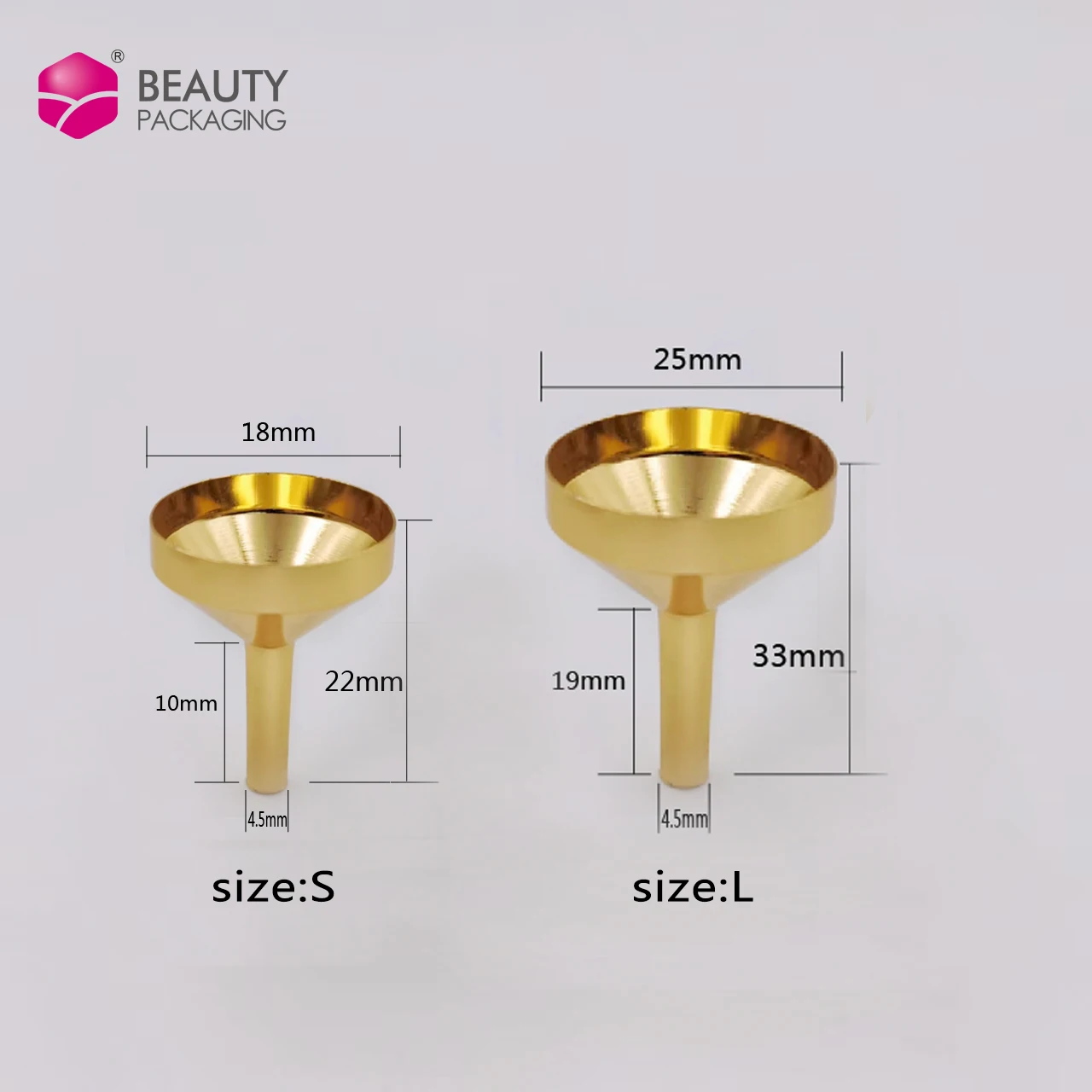 Wholesale in Stock Mini Perfume Refill Gold Silver Black Aluminum Metal Funnel